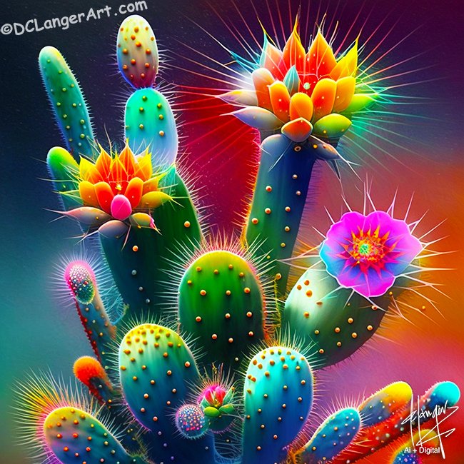 dclanger's tweet image. Ethereal Cactus Flowers 1