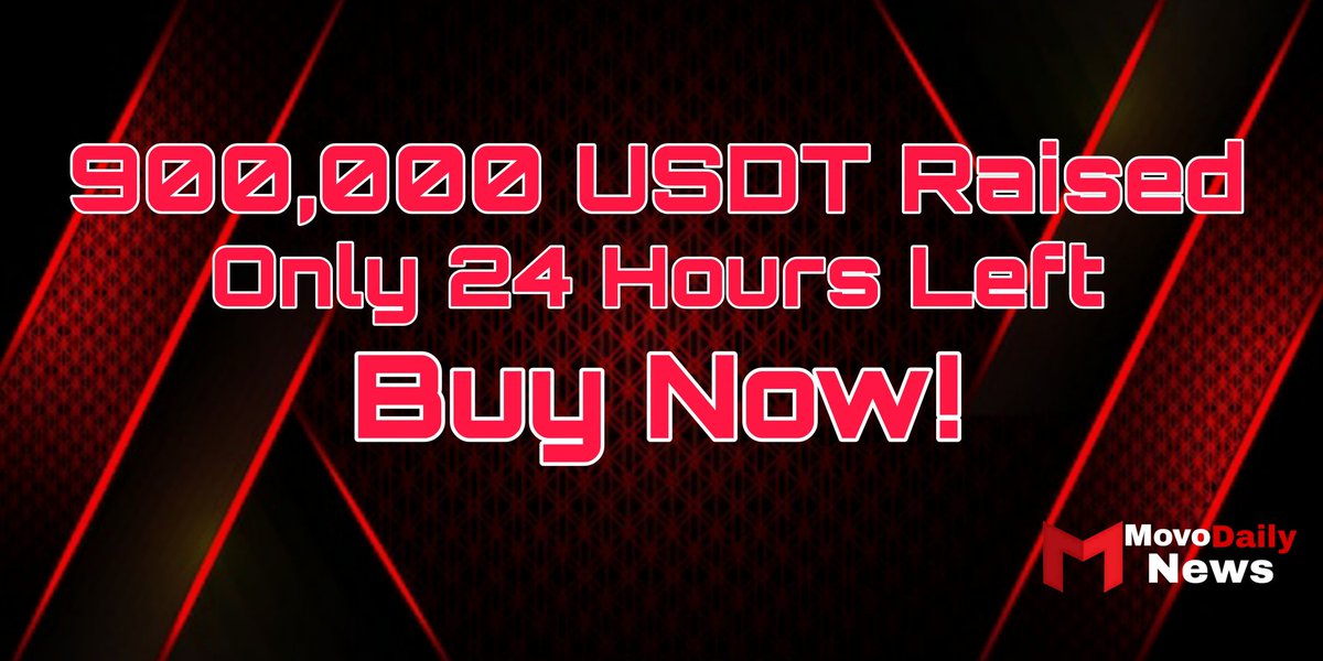900,000 USDT Raised 🔥
Only 24 hours left

Buy Movo now : bitforex.com/en/starter/MOV…

0.05 Movo giveaway 🎁
Follow <a href="/MovoDaily/">Movo Daily</a> <a href="/Movo_Coin/">Movo Smart Chain</a>
Like, Rt this tweet comment your movo wallet