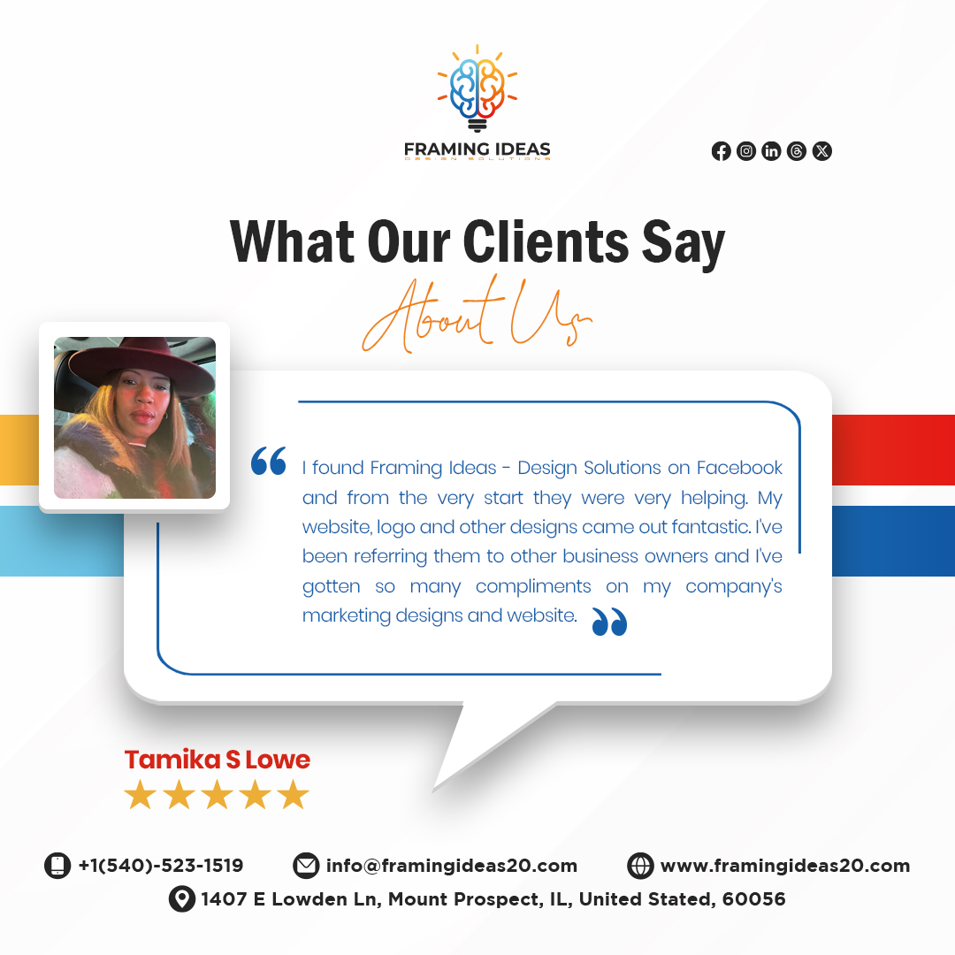 Discover What Our Clients Are Raving About 🗣️

#framingideas #framingideas20 #ClientFeedback #GraphicDesignMastery #WebDevExcellence #Testimonials #ThrilledCustomers #DesignGenius #ClientDelight #BusinessSuccess #businessowner #CEO #entrepreneur