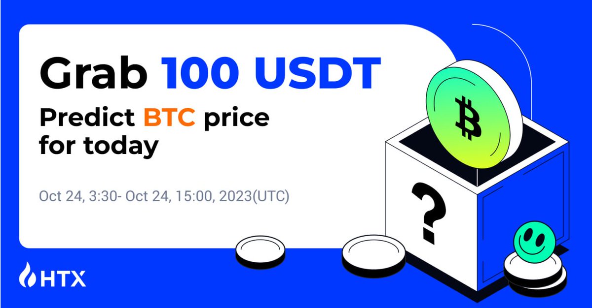 Jump in for a chance to grab 100 USDT as #BTC  skyrockets! What's your exciting #Bitcoin  price prediction for today❓

⏰Till Oct 24, 15:00 (UTC)

✅ Follow <a href="/HTXCommunity/">HTX Community</a>
🔁 RT+tag 2
💰Join now: htx.com.ni/zh-cn/views/fe…