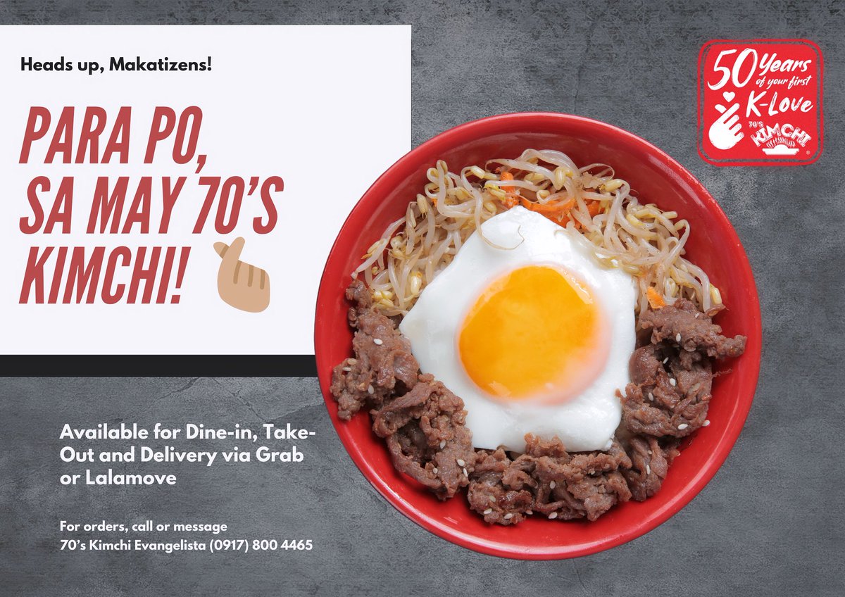 70sKimchi's tweet photo. May branch din tayo sa Evangelista St. Bangkal Makati!

 #makati #makeitmakati #foodtrip https://t.co/vMEvYt80EZ