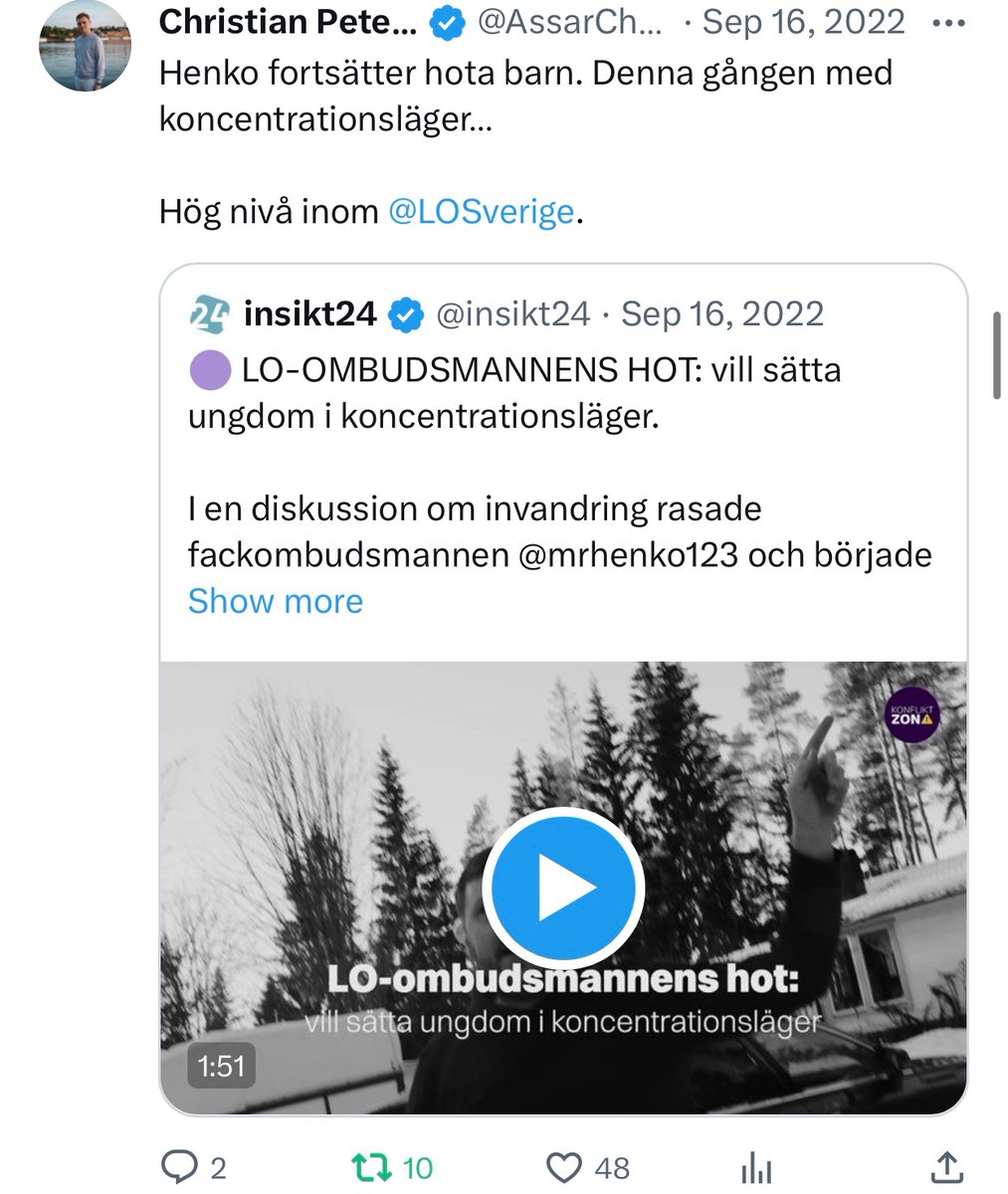 Inte Rasist, Men tweet media