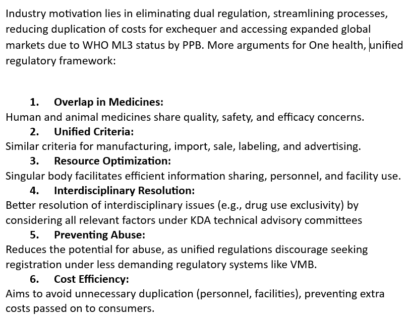Somoni's tweet photo. @AntonyBenard @NAssemblyKE @SamuelAtandi Say no to double regulation &amp; costs to consumers

Let PPB continue to regulate vet meds under #KDABILL2022 

With #Kenya4WHOML3 PPB is strong to expand export markets for our local vet medicines

#StandardsIsAMust - PPB stringent standards secure our animal exports from residues https://t.co/LOwaGbrPZI