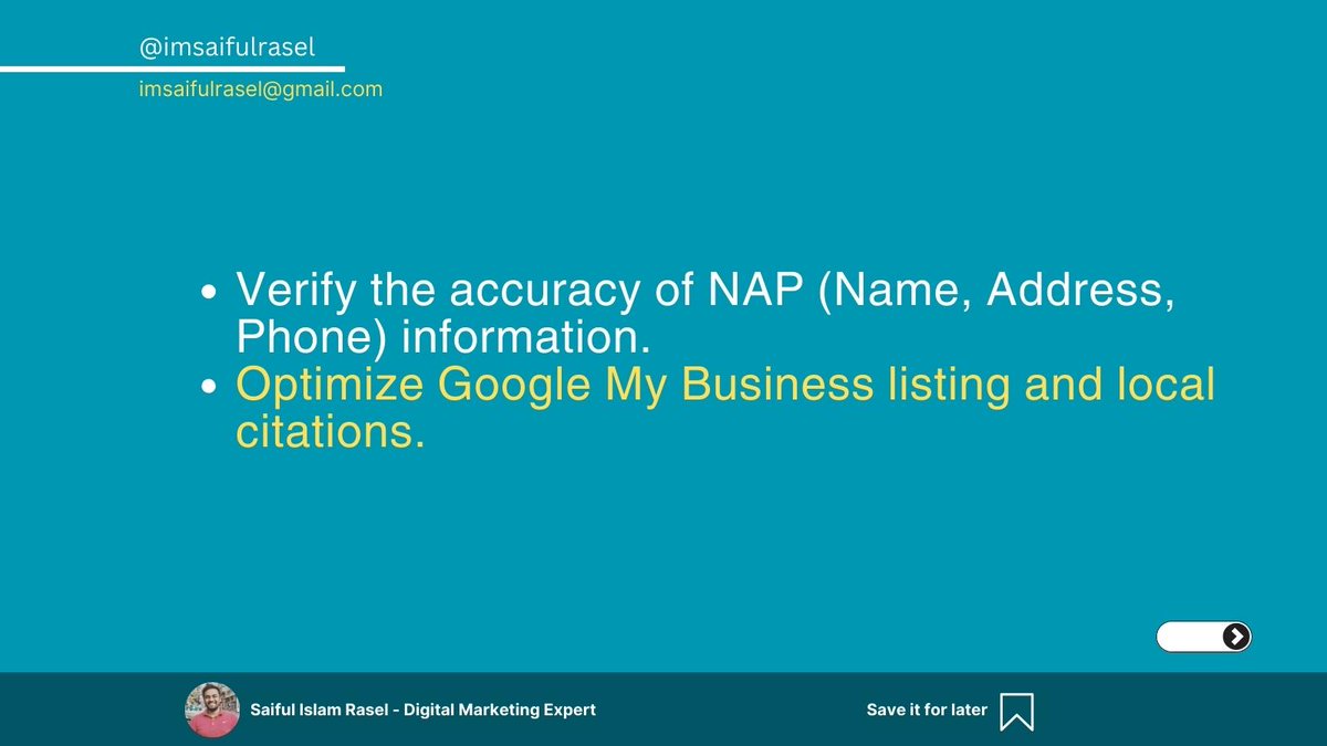 Imsaifulrasel's tweet image. Part:3
Boost your website&apos;s performance with a comprehensive SEO audit today! #SEOaudit #SEOaudit
#WebsiteAnalysis
#SEOTips
#DigitalMarketing
#SEOStrategy
#SearchEngineOptimization
#OnlineVisibility
#WebsiteHealth
#AuditYourSite
#OptimizeForSEO
#imsaifulrasel