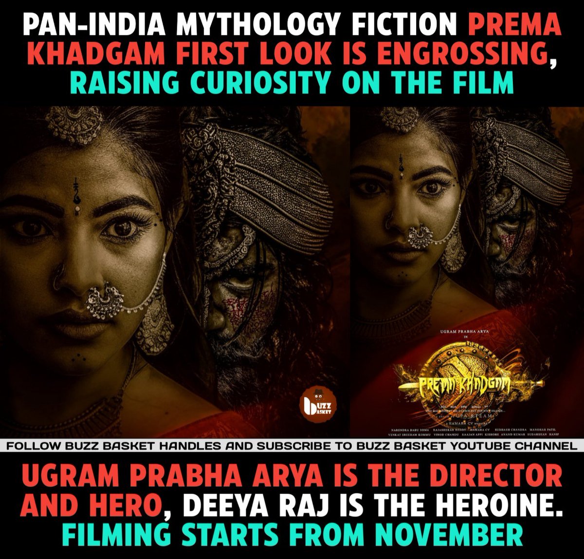 Mythology Fictional Pan-india Film #PremaKhadgam 2nd Poster ❤️‍🔥⚔️
Shoot🎥 Starts in November

*ing <a href="/ActorUgramArya/">Ugram Prabha Arya</a> <a href="/Deeyaraj9685/">Deeya raj Palakonda</a> 
<a href="/HamaraCv/">Hamara Cv</a>
Produced by "KESTER PRODUCTIONS"