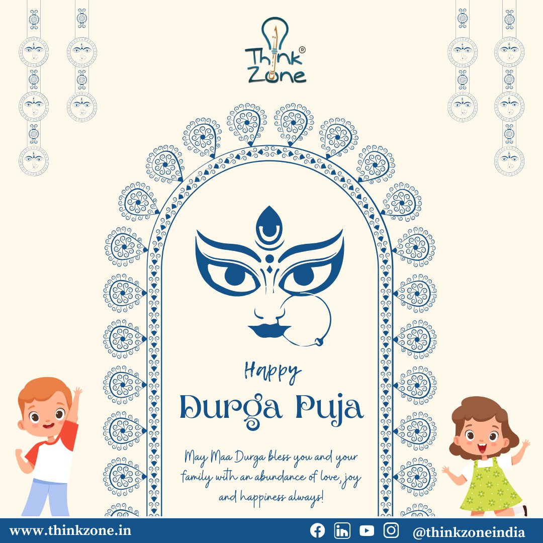 The entire ThinkZone team wishes everyone a very Happy #DurgaPuja. May Maa Durga illuminate everyone's life with countless blessings of happiness, joy, and fortune. #durgapuja23 #durgapuja #edtech #socialenterprise #ThinkZone