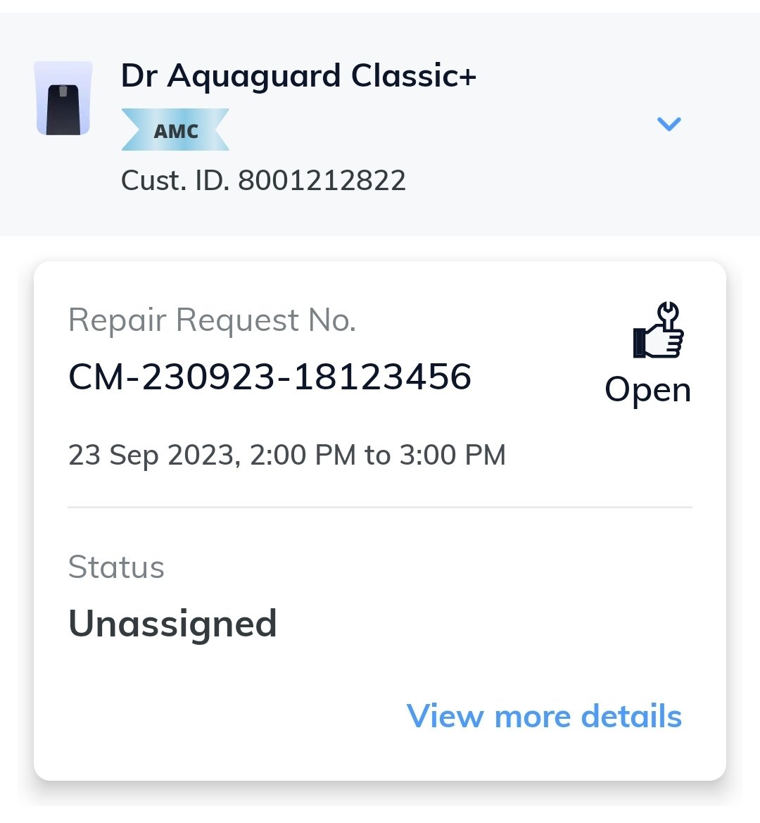 jiten_patil's tweet image. Critical service request pending for 31 days for water purifier. Almost no water for drinking. What are you upto @EurekaForbes @WelingSandip  @manoj_uprit ???

#Aquaguard  #WaterPurifier #NoWater