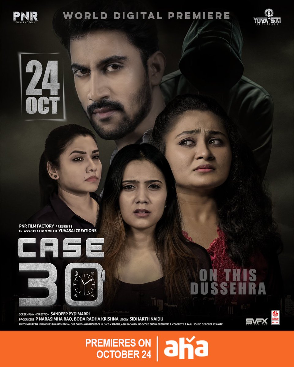 CinemaRareIN's tweet photo. Telugu film #Case30 (2023) by @itssandeepnaidu, ft. @isiddharthnaidu @ShamiliUniyal #TanviGawade @JyothiLabala & #MekaRamakrishna, now streaming on @ahavideoIN.
#PNRFilmFactory @yuvasaicreation @LahariMusic https://t.co/tlP1VFkVt4