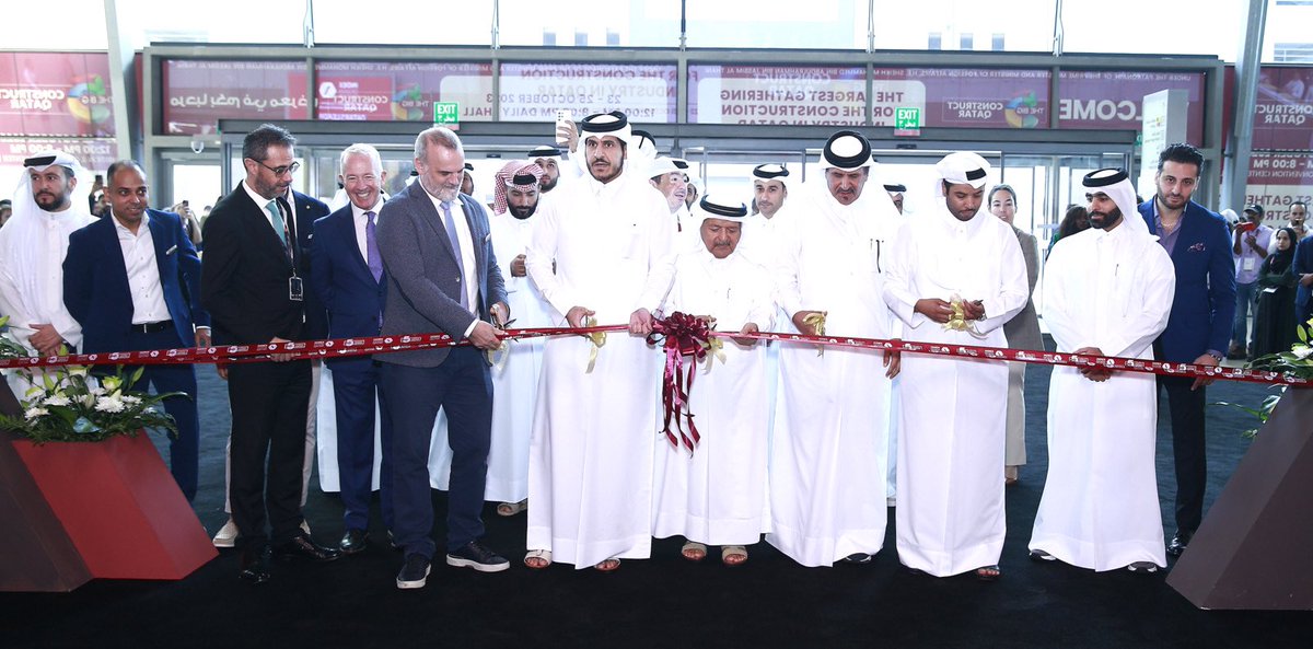 NTfairs's tweet photo. With the distinguished presence of H.E. the Minister of Commerce &amp; Industry, Sheikh Mohammed bin Hamad bin Qassim Al Thani, representing H.E. Sheikh Mohammed bin Abdulrahman bin Jassim Al Thani, The Prime Minister and Minister of Foreign Affairs, the Big 5 Construct &amp; INDEX Qatar https://t.co/UclNblyhXo