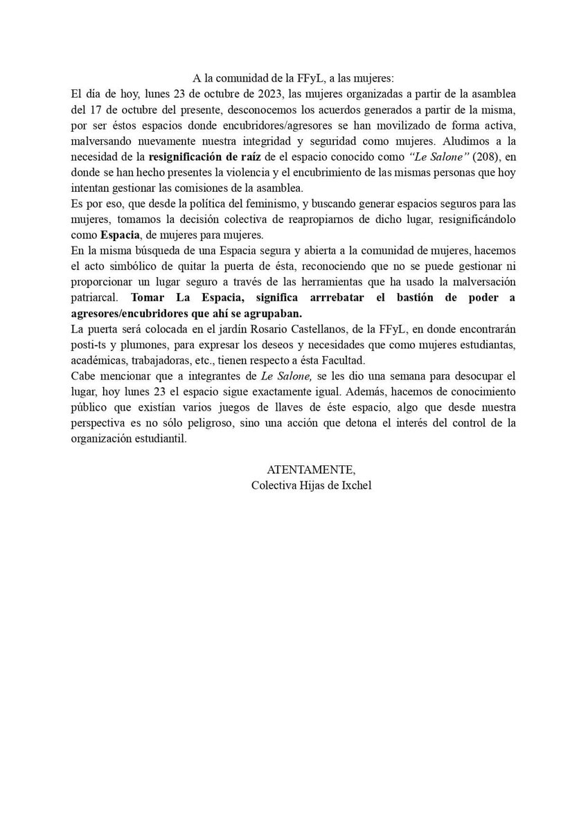 chisma_asamblea's tweet photo. Se confirma Lx salonx 2.0, pero la forma de evitar futuras agresiones fue hacerlo separatista (?).  Por su parte, en fb los integrantes de Lx salonx comentan: “en nuestro espacio sí violaban y violentaban, pero x lo menos aceptábamos disidencias 👀” Umberdaderodrama. https://t.co/mIkCMXyf6s