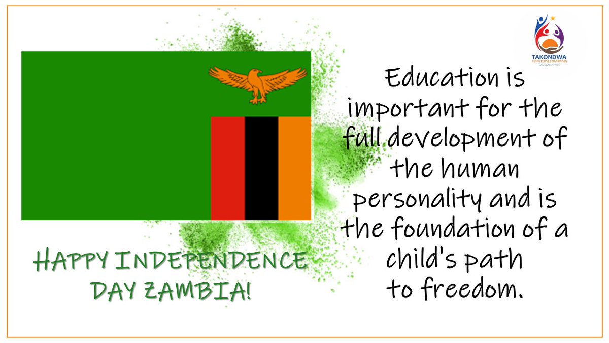 Takondwa_ypf's tweet photo. Happy Independence Day Zambia!
#IndependenceZambia #ZambiaAt59
#Education is important for the full development of the human personality and is the foundation of a child's path to freedom.
#TYPF #RaisingAspirations in Zambia https://t.co/oap4VspeeZ