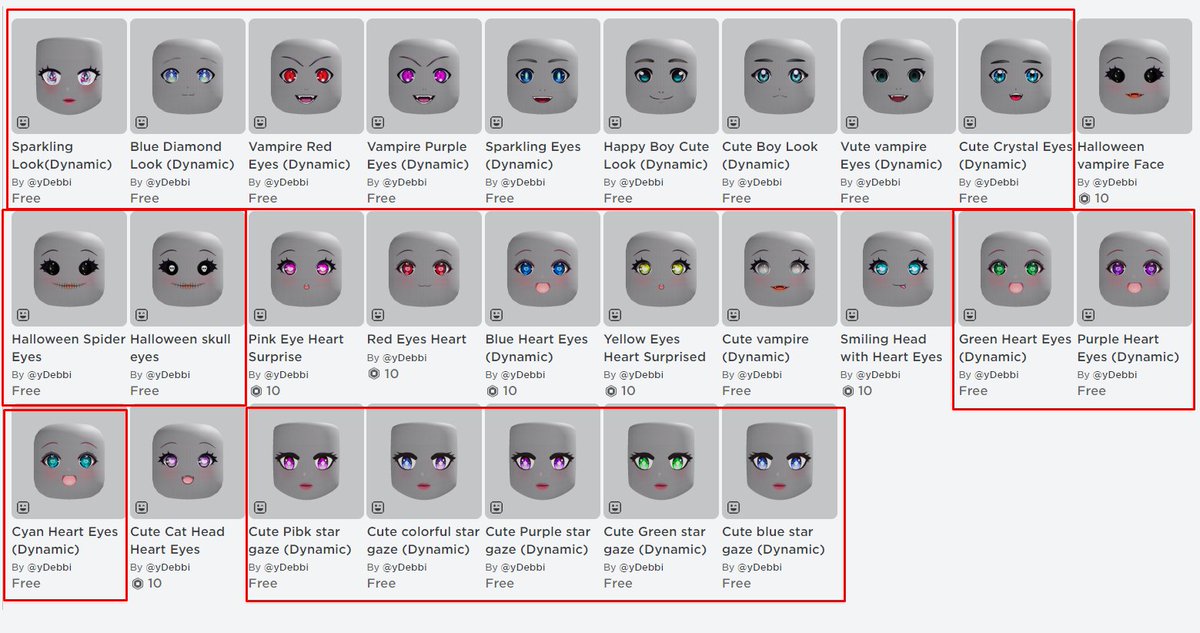 Toonify on X: A lot of roblox decal faces that are free for all