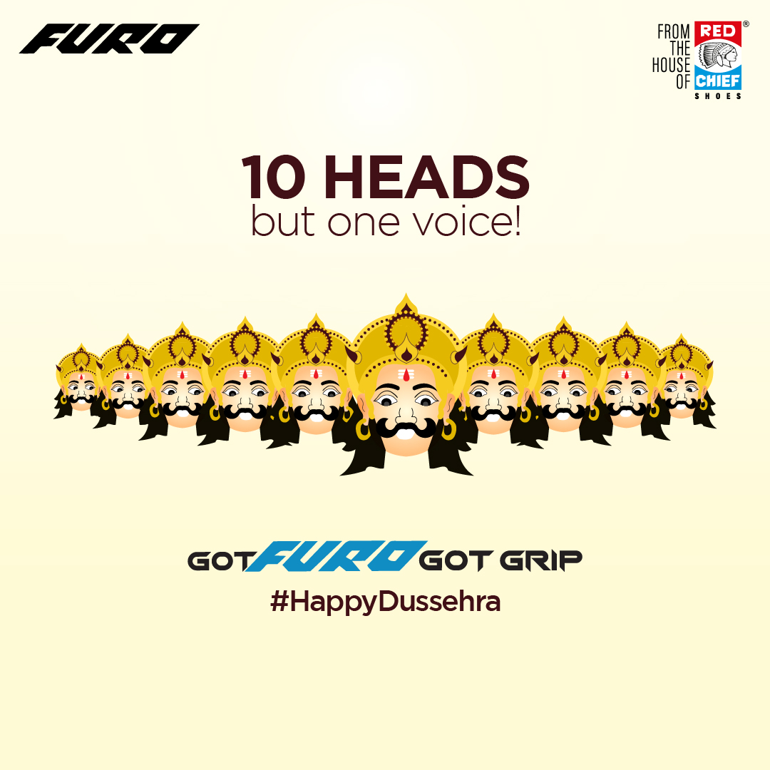 Even Ravana knows that Furo has the best grip. This Dussehra, grip the good in your life with Furo. #HappyDussehra

#Dusshera #Furo #FuroSports #GotFuroGotGrip #Grip #Rebound #Footwear #RunningShoes #WalkingShoes #Sneakers #Shoes #Comfort