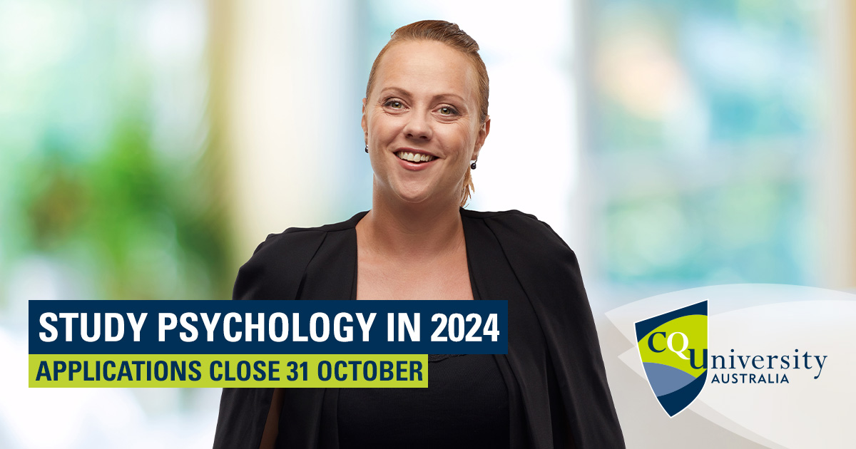 CQU's tweet photo. βI love psychology because you can use it to really understand what's happening with people and create real change.β - Kylie Warren, #CQU Master of Clinical Psychology. Applications to #studypsychology in Term 1, 2024 close Tuesday, 31 October. Apply now: https://t.co/17PNzickVw https://t.co/RrGrkVsMVS