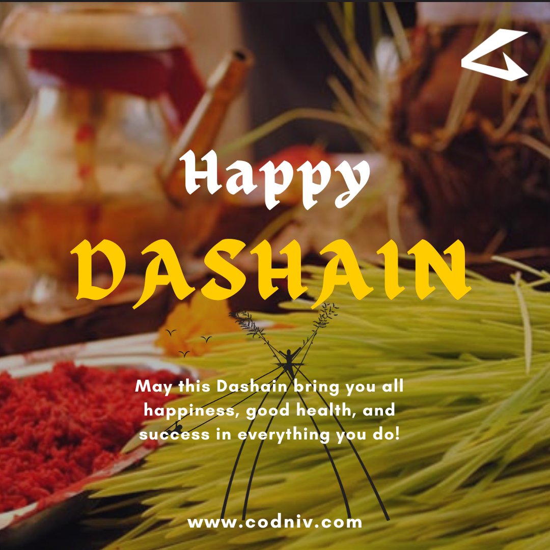 codniv's tweet photo. Happy Dashain!
Wishing you joy, prosperity, and togetherness on this special occasion. May your lives be filled with happiness, success, and innovation.
Cherish traditions, and enjoy the festivities with joyous tikas and vibrant flowers! 
#Dashain2080 #CodnivInnovations https://t.co/q9tIf8x5Fk