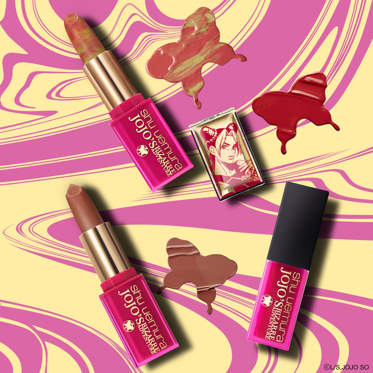 shuuemurath's tweet photo. ✨🦋coming soon💕

คอลเลกชั่นใหม่ล่าสุด จาก shu uemura X JoJo’s Bizarre Adventure ด้วยสีสันที่โดดเด่นและดีไซน์สุดพิเศษ

เตรียมจับจองเป็นเจ้าของได้เลย! 
25 ตุลาคมนี้ ขายก่อนที่เซ็นทรัลทุกสาขา

👉 https://t.co/ZjhCQqjWIf 

#shuuemuraTH
#shuxJOJOSBIZARREADVENTURE
#jojo_anime https://t.co/MK5F9eyZQ7