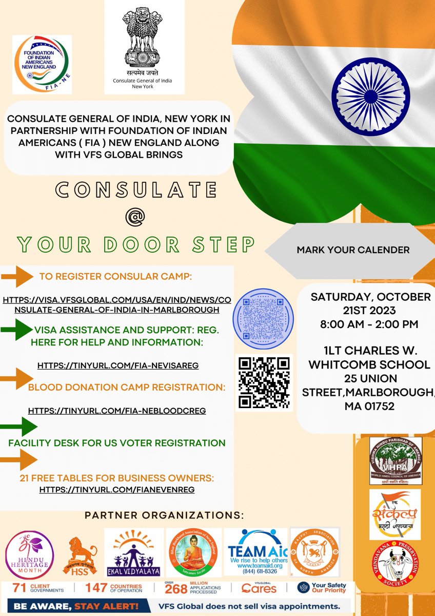 Thankful to @IndiainNewYork & @VFSGlobal 4 #IndianConsularCamp #BloodDonationCamp  #BostonVisaCamp #CommunityService #BostonEvents #IndianCommunity  #VisaServices #BloodDonation #FIANewEngland #Community #BostonInitiatives #SupportingOurCommunity