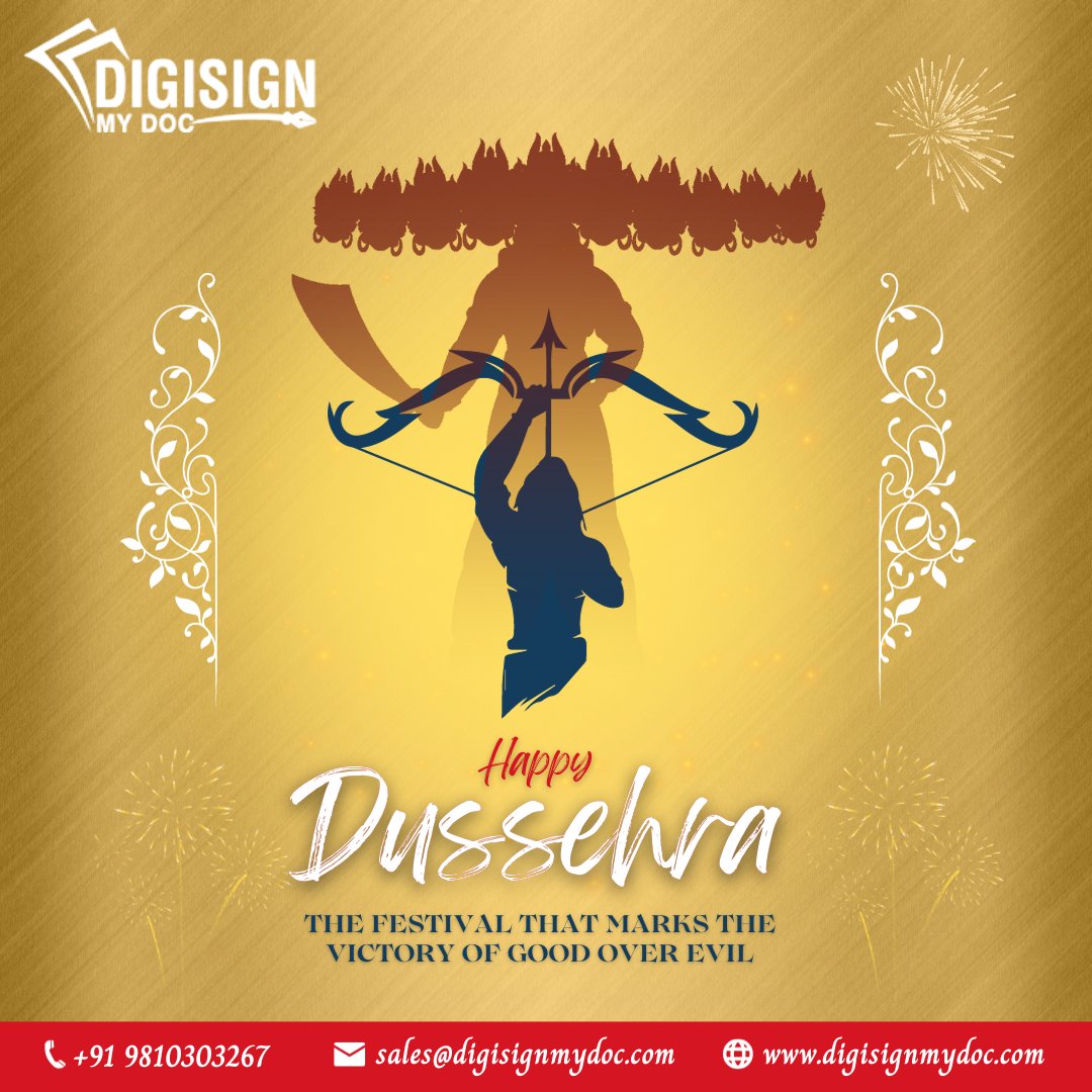 digisignmydoc's tweet photo. Wishing everyone a joyous and blessed Dussehra from the @DigiSignMyDoc team πΉπ
#digisignmydoc #digitalsignature #twitter #dussehra #vijaydashmi #digitalsignagesolution https://t.co/941j3B7vxK