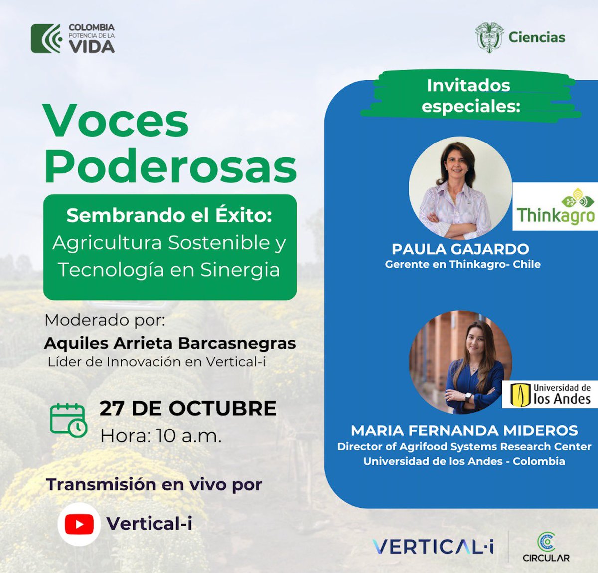 Junto a Paula Gajardo en Voces Poderosas discutiendo desde la y la tecnología para un agricultura sostenible 🧬🌱🍽️ Todos invitados !!!