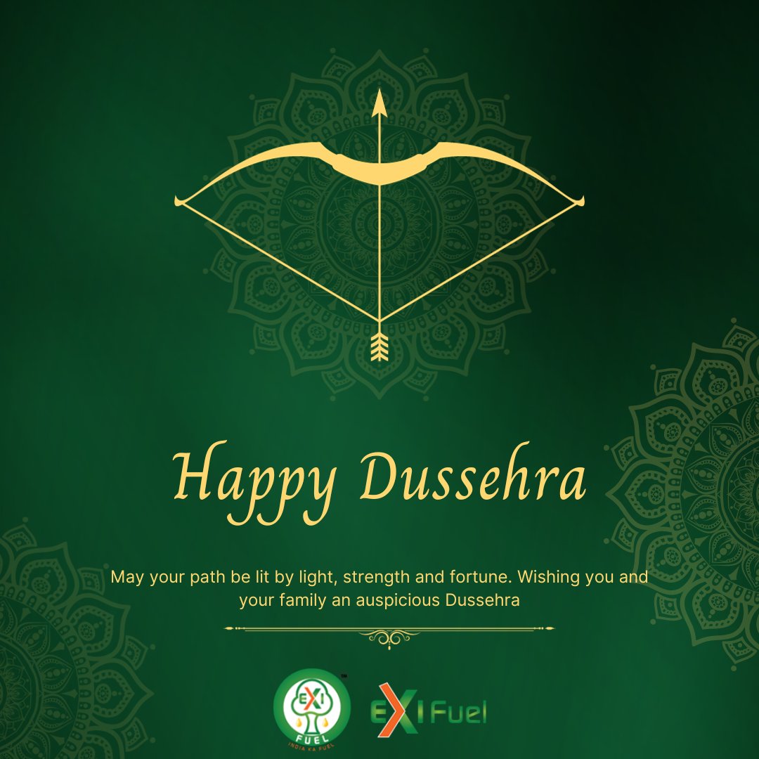 Exifuelindia's tweet photo. May this festival of Victory of Good over Evil bring the fresh enthusiasm in your life which can lead you to Success in life. Wishing you a Happy Dussehra ☀️
#HappyDussehra #Dussehra2023 #Dussehra #VijayaDashami #Exifuel #indiakafuel https://t.co/sbPLrjFGC0