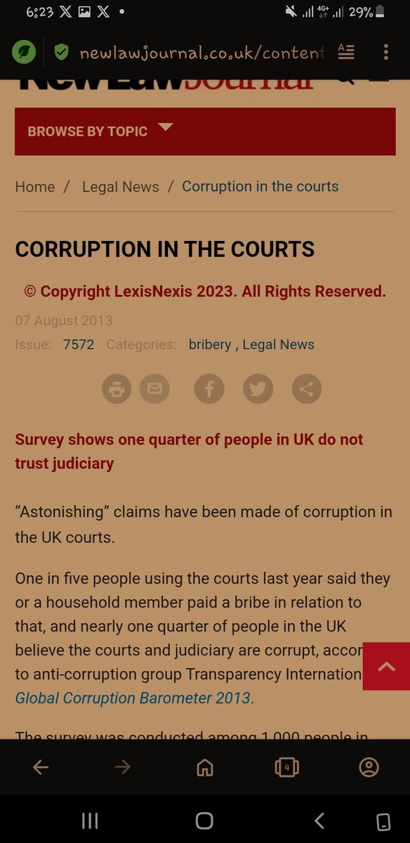 @Saints3911 @Omojuwa Id!0t. 1 in 4 persons in the You Kay thinks their court are corrupt.