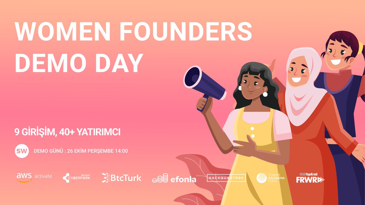 Sadece kadın girişimcilerin katılacağı demo günü sonuçlandı!
🇹🇷Cumhuriyetin 100. yılında kadın girişimcilerimiz arasında eleme yapmak istemedik. O yüzden neredeyse tüm başvuruları Ekim ve Kasım ayında yatırımcıların karşısına çıkaracağız. Bu aykini canlı izlemek için kayıt