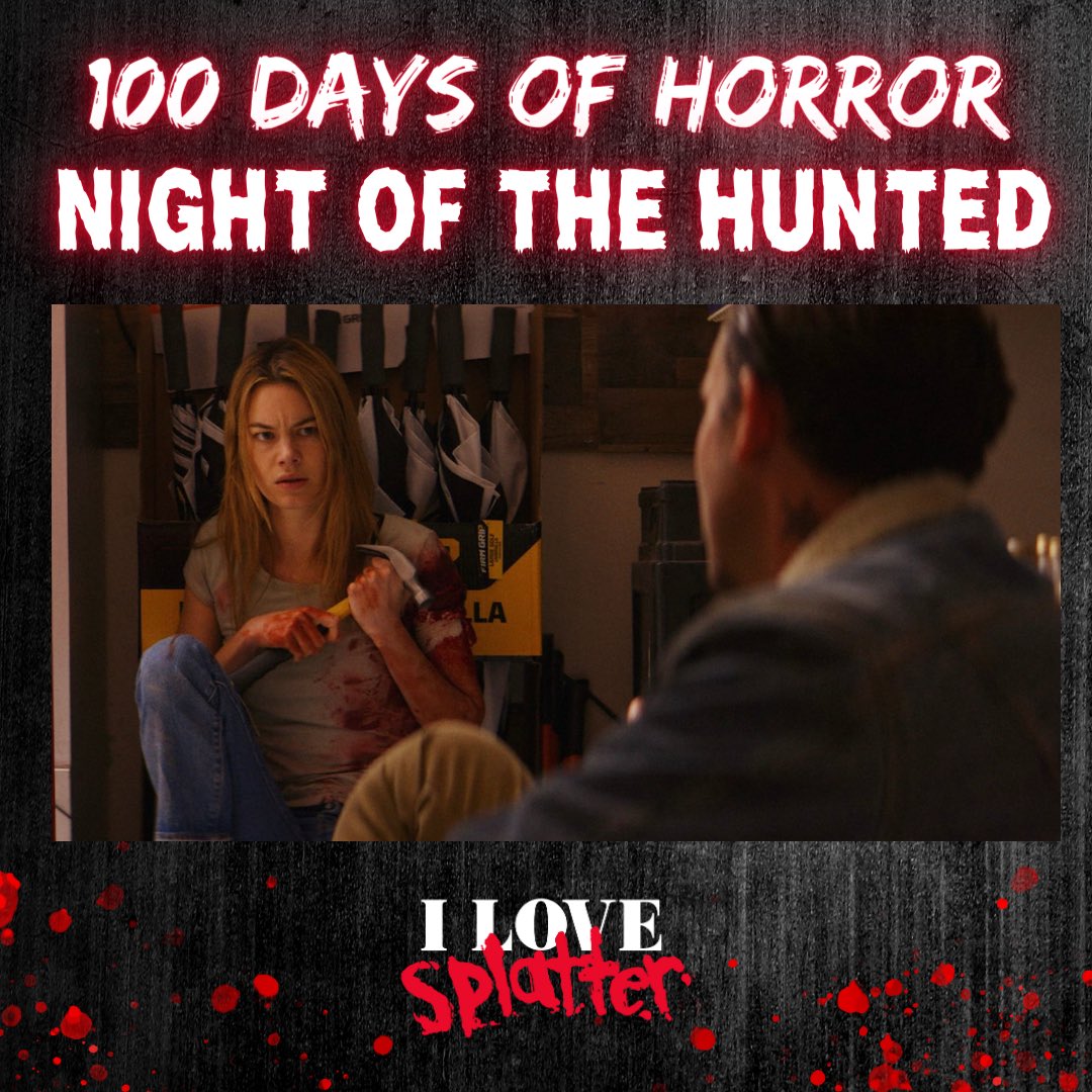 ilovesplatter's tweet image. #100DaysofHorror, Day 93: NIGHT OF THE HUNTED (2023), Directed by Franck Khalfoun. A tight thriller with a kick-ass protagonist—it gets a little heavy handed with the “who’s the real monster?” dialog, but still does a great job keeping you guessing &amp;amp;  has quite a bit of splatter.