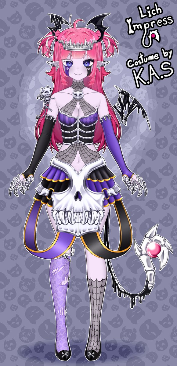 DreynnKAS's tweet photo. Two entries for Camila's Halloween Costume Contest!
- Lich Impress outfit (with extra customizations)
- Jiangshi Imp outfit
#spoopyimp https://t.co/YXGBcWXySz