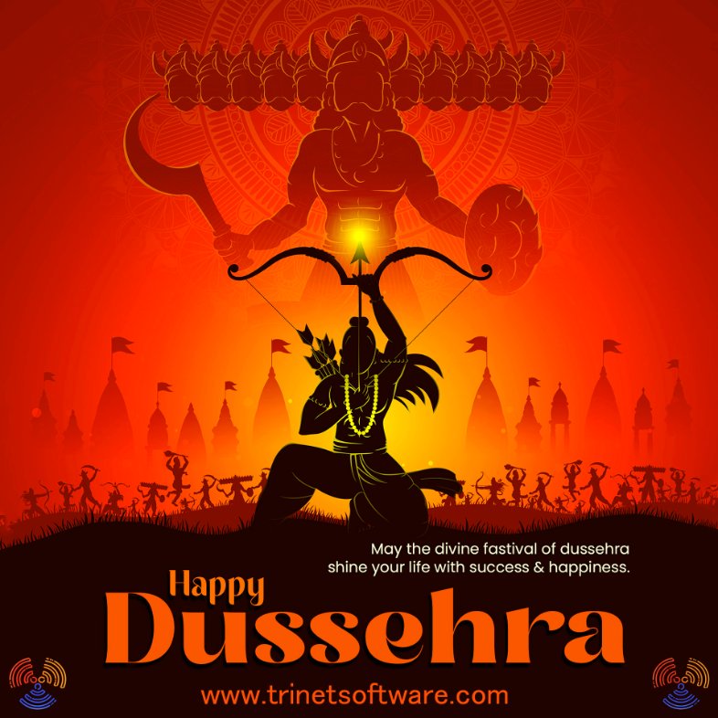 TrinetSoftware's tweet photo. As we celebrate #Dussehra, let's remember the values of truth, righteousness, and compassion that it represents. Happy #VijayaDashami! https://t.co/EpeuI5UN8O