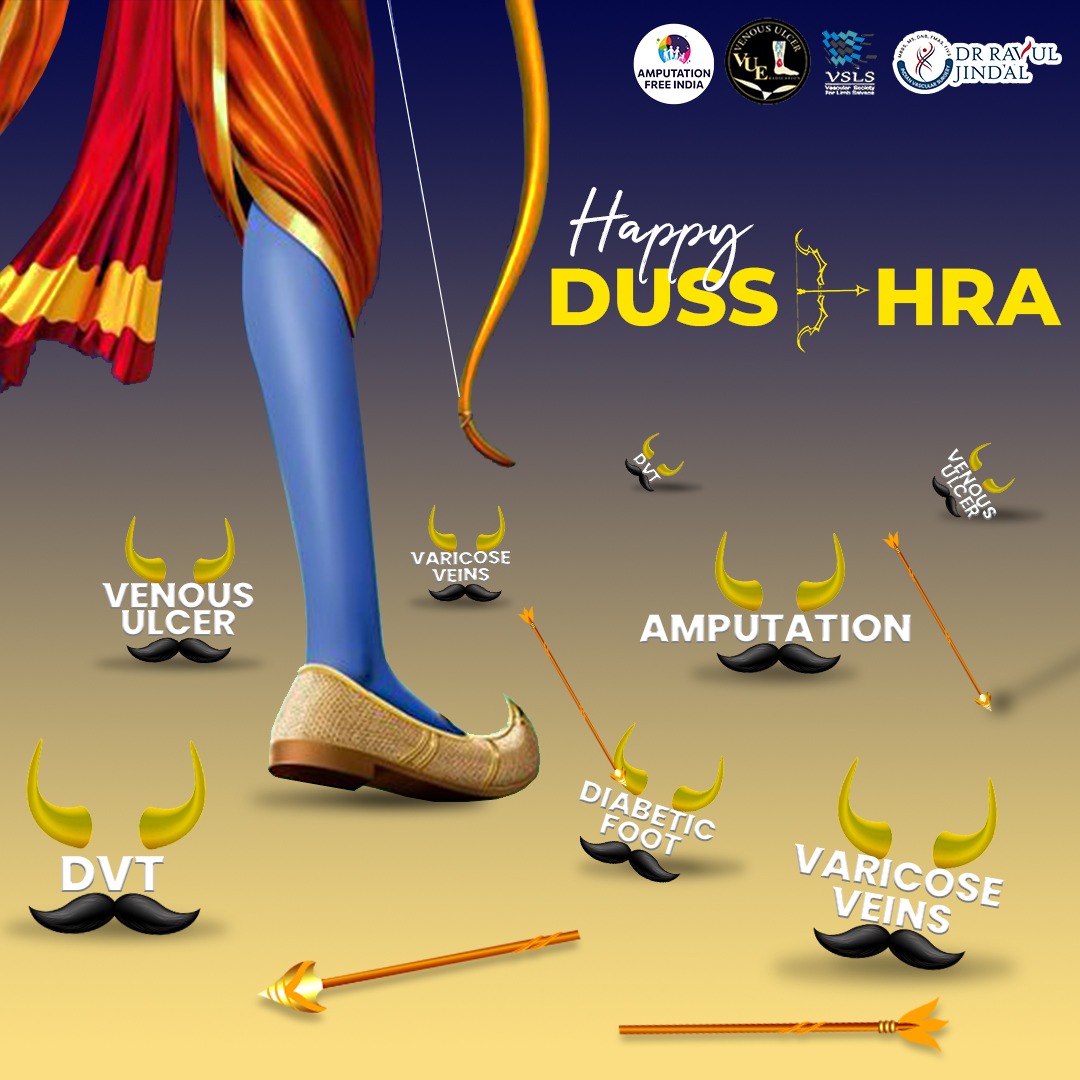 May the triumph of good (healthcare) over evil (diseases) inspire us all. Wishing you a blessed Dussehra! 🏹✨

#DrRavulJindal #Dussehra #happydussehra #vijaydashmi #healthcare #HealthcareForAll #varicoseveins #dvt #diabeticfoot #DiabeticFootCare #amputation #amputationprevention