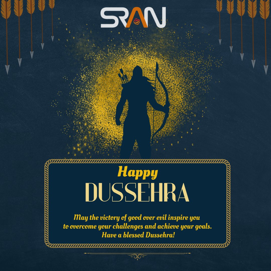 SranGlobal's tweet image. Celebrate Dussehra with the strength and determination that embodies the essence of learning and growth. 

🌟 Let the power of knowledge and perseverance light your path to success. 📚🚀 

#Dussehra #StrengthInLearning #SRANGlobal