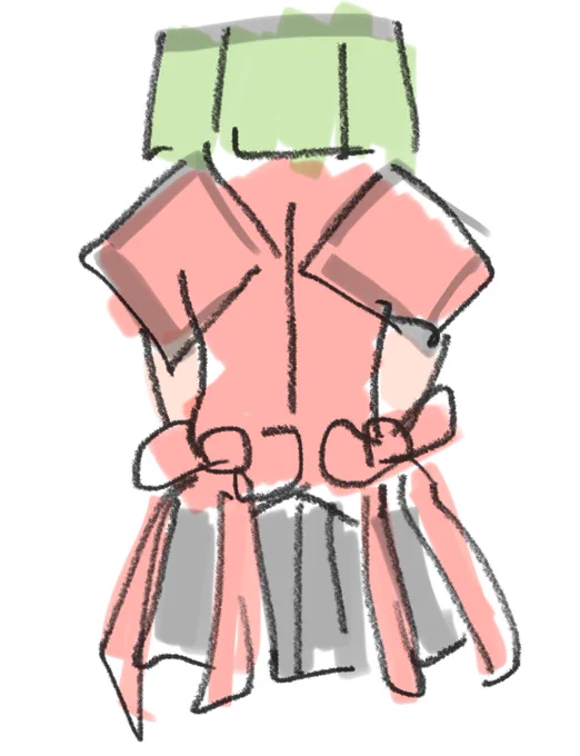弐寺ツガルちゃんの衣装の後ろよく見たら全然違う形で描いてた…!初日に衣装手に入れていたのに後ろ姿までじっくり見ていなかったよ 