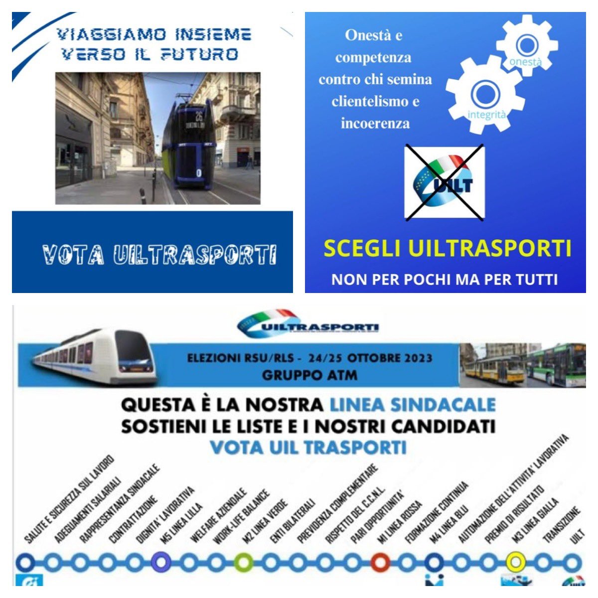 Elezioni RSU/RLS nel Gruppo #ATM #Milano , oggi e domani scegli i candidati Uiltrasporti, il tuo voto NON PER POCHI, MA PER TUTTI!!
<a href="/UilMilanoLombar/">Uil Milano Lombardia</a> <a href="/Uiltrasporti_N/">UILTRASPORTI</a> <a href="/robyerrante/">Roberto Errante</a> <a href="/VincenzoCesare2/">Vincenzo Cesare</a>