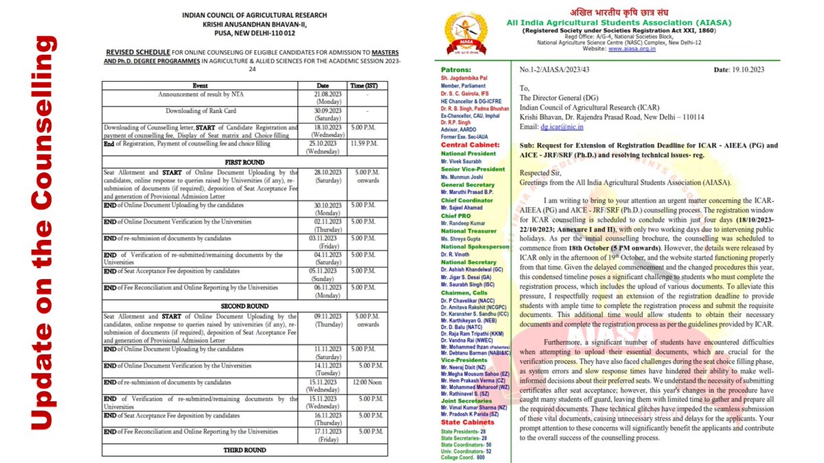 All India Agricultural Students Association(AIASA) tweet media
