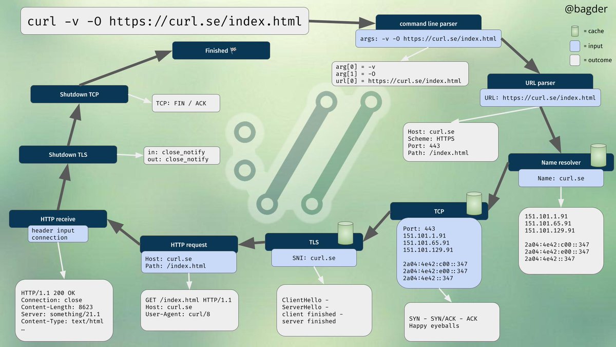 What happens when you invoke #curl. In a single picture.