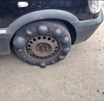Men don't say anything. Ladies, what happened to this tyre?