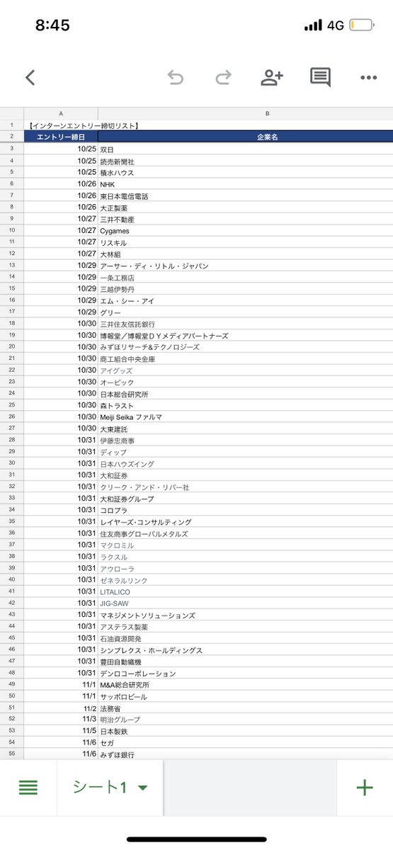 ／
ウインターインターン締切一覧を配布
＼

25卒向けに10/25（水）以降のインターン締切企業を200社以上リスト化しています✨

📆記載内容📆
☑︎締切日
☑︎企業名
☑︎コース名
☑︎企業URL

【配布条件】
フォロー&amp;リポスト
or
フォロー&amp;コメント

上記達成でDMにてリストを送付します💨