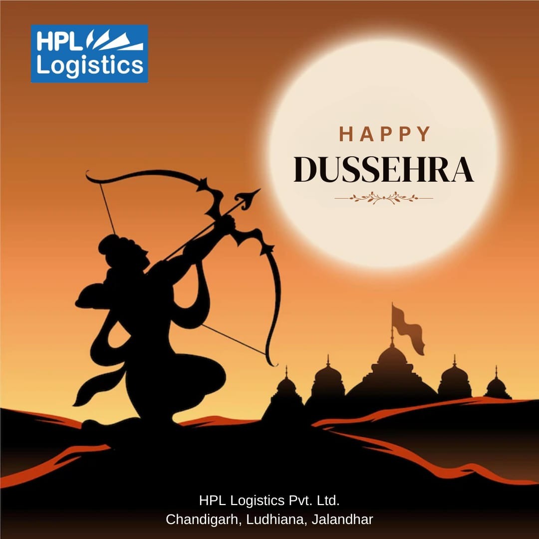 Let's celebrate the victory of good over evil this Dussehra! Wishing you all happiness, prosperity, and lots of love. 🪔🏹🌟 
.
hpllogistics.in
.
.
Tags 
#HappyDussehra #FestivalVibes #HPLLogistics #DeliverWithEase #HPLLogisticsMagic #TransportationSimplified