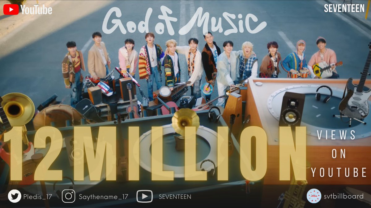 svtbillboard's tweet photo. [GOD OF MUSIC VIEWS UPDATE]

Current views: 12,005,168 💥

WE ARE ADD 2M VIEWS IN 1 HOUR!! 🔥🔥 11Mn views for God of Music! 🌟 Carats, you're making waves. Let's continue watching and searching manually to elevate this comeback to new heights. 🎶🔥

▶️https://t.co/lKwUVmVKPQ

#음악의신 @pledis_17  #SEVENTEENTH_HEAVEN  #세븐틴 #GodOfMusic