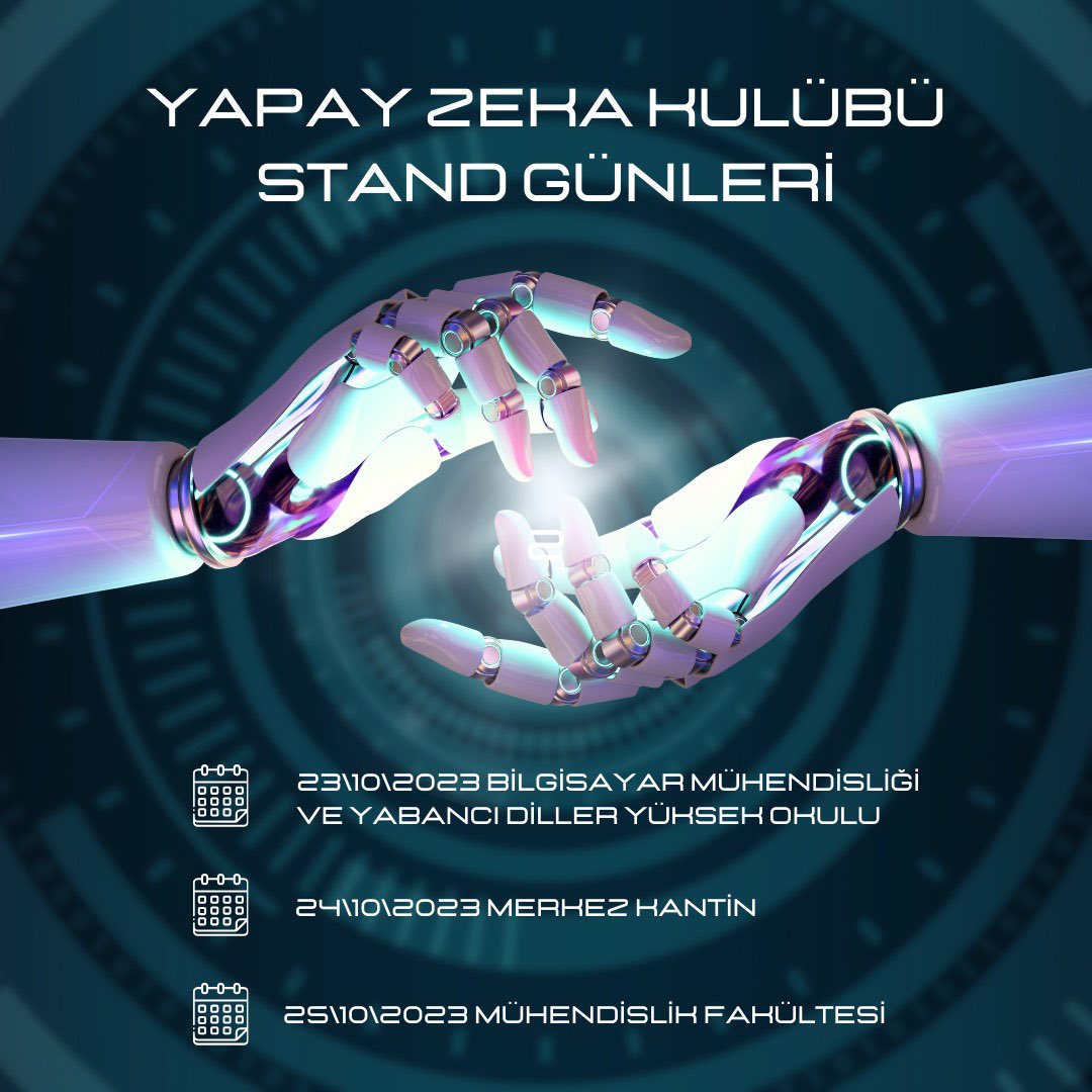 Merhabalar 🖐
23-24-25 Ekim tarihlerinde kuracağımız standımıza hepiniz davetlisiniz!🥰🦾💙