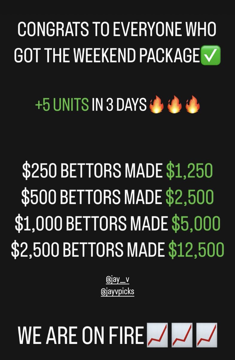 jayvpicks's tweet image. If you tapped in with us this weekend this is how much you would’ve made… 💰💰