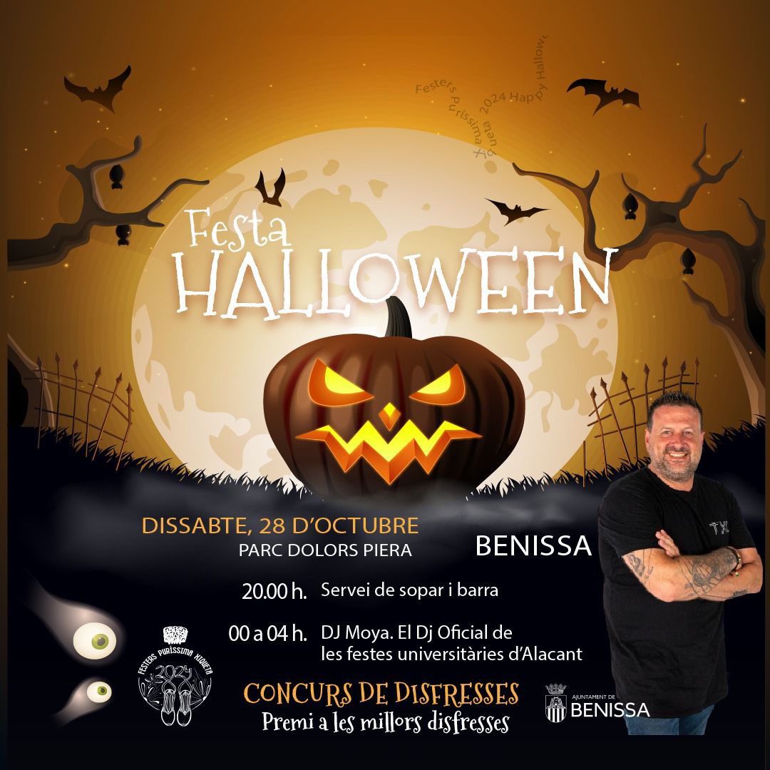 festerspx24's tweet photo. 🎃*FESTA HALLOWEEN BENISSA*🎃
Una nit per disfrutar i gaudir en un ambient especial amb els teus amics i amigues!💃🏽🥳👻
20:00h. Comptarem amb servei de sopar i barra🍺🍔
00:00 - 04:00h. Actuació de Moya, el Dj Oficial de les festes universitàries d'Alacant🥳🎶🎧
Vos esperem...!! https://t.co/jKFybNOdIf