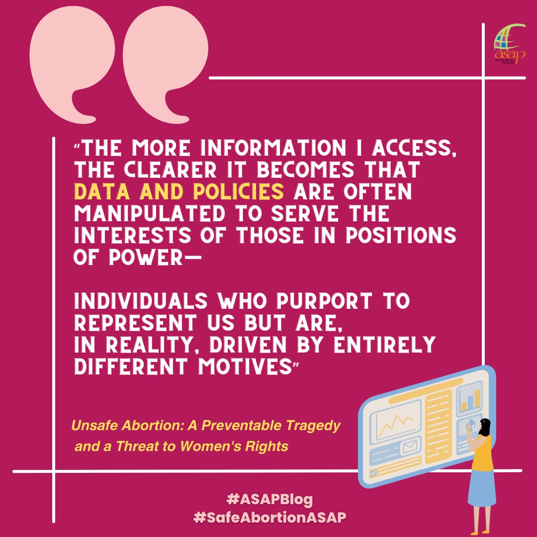 'Governments have weaponized laws against safe abortion by leveraging social and cultural influences.' ASAP Staff's newest member, Mahak shares her thoughts through our latest blog 
asap-asia.org/blog/unsafe-ab…
#TuesdayMotivaton #ASAPBlog #abortionishealthcare