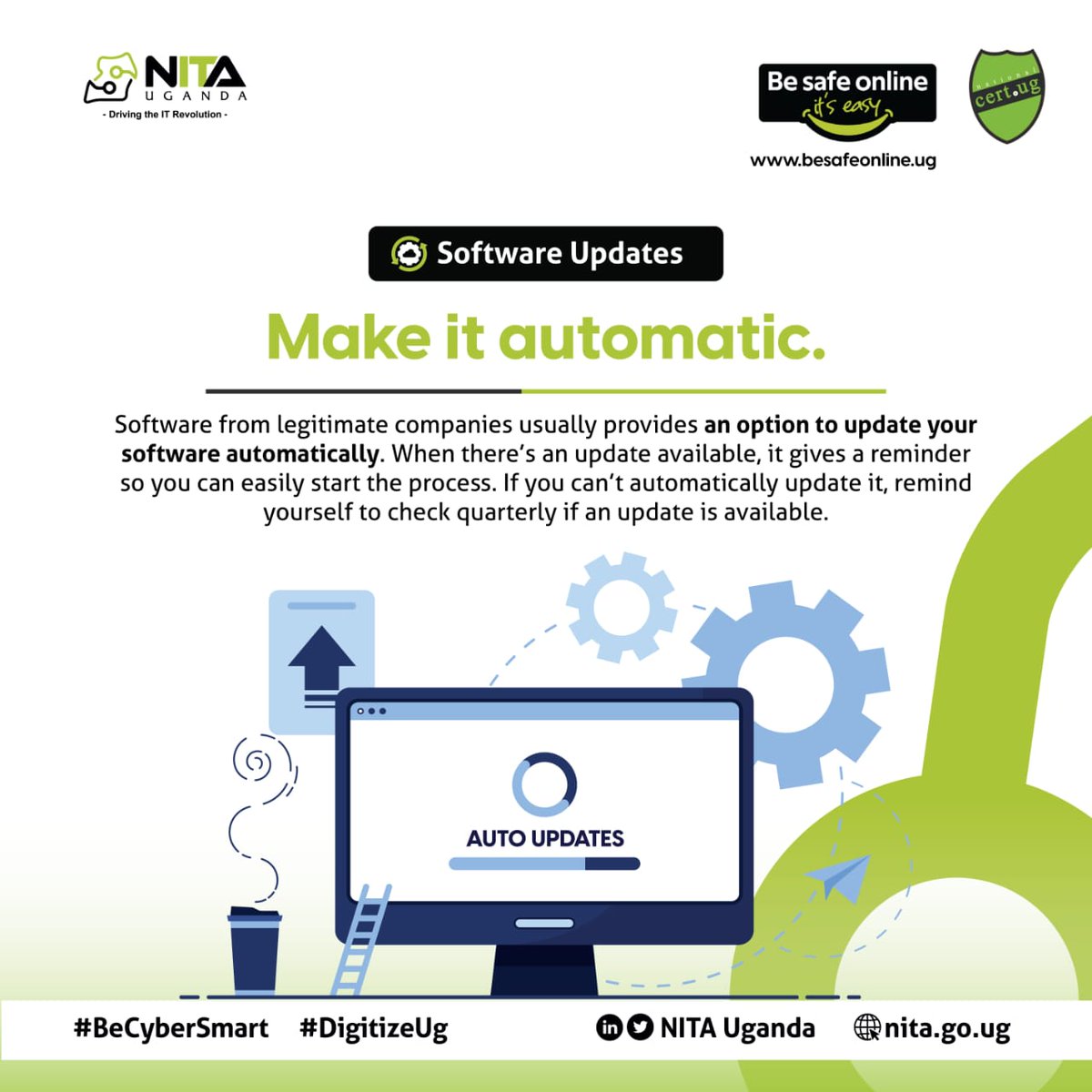 #CybersecurityAwarenessMonth Let's make software updates automatic to boost our digital defenses! It gives a reminder so you can easily start the process. #BeCyberSmart