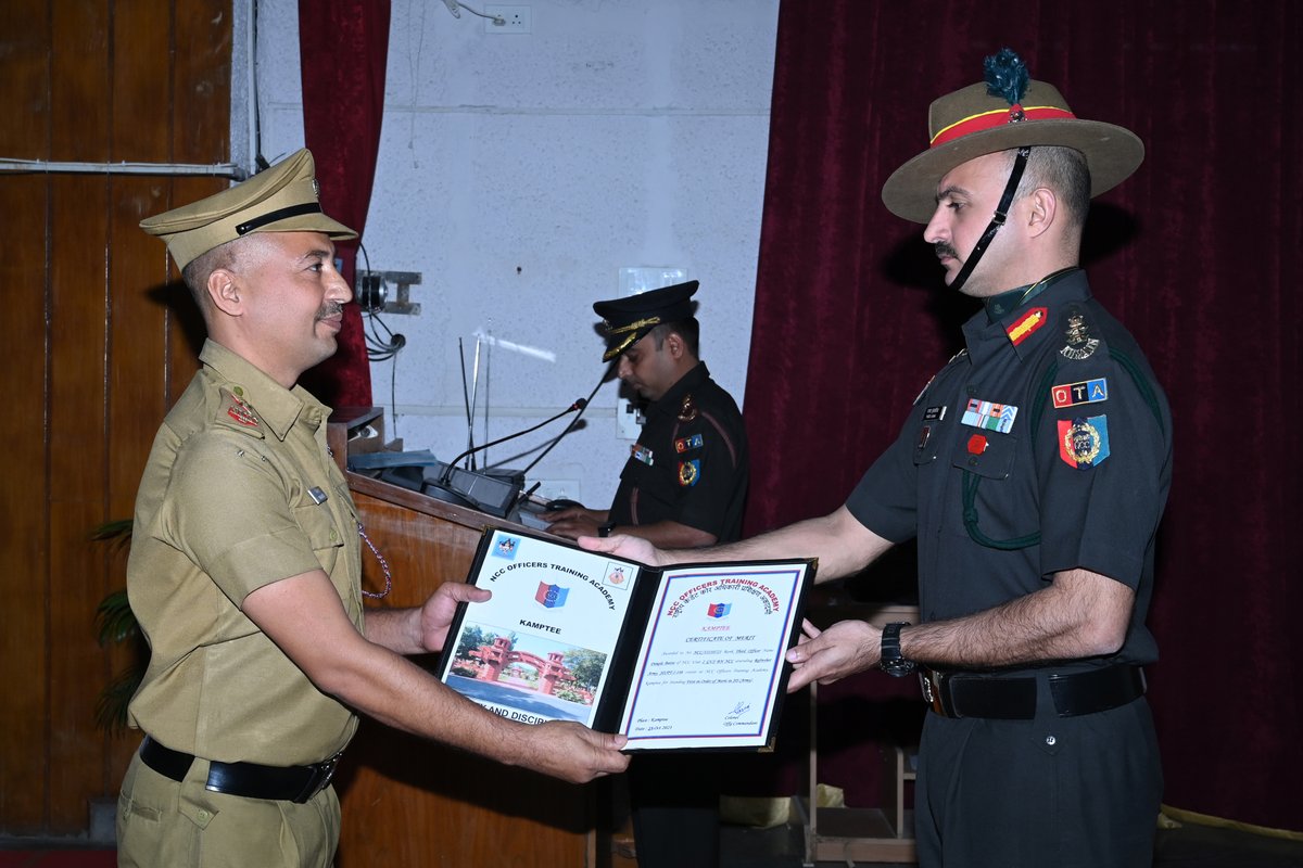 NCC_OTA_Kamptee's tweet image. To mark the culmination of #Training of #RefresherCourse, #ClosingAddress was conducted and meritorious ANOs were felicitated at #NCCOTA(K)
@HQ_DG_NCC
@SpokespersonMoD
@PRODefNgp