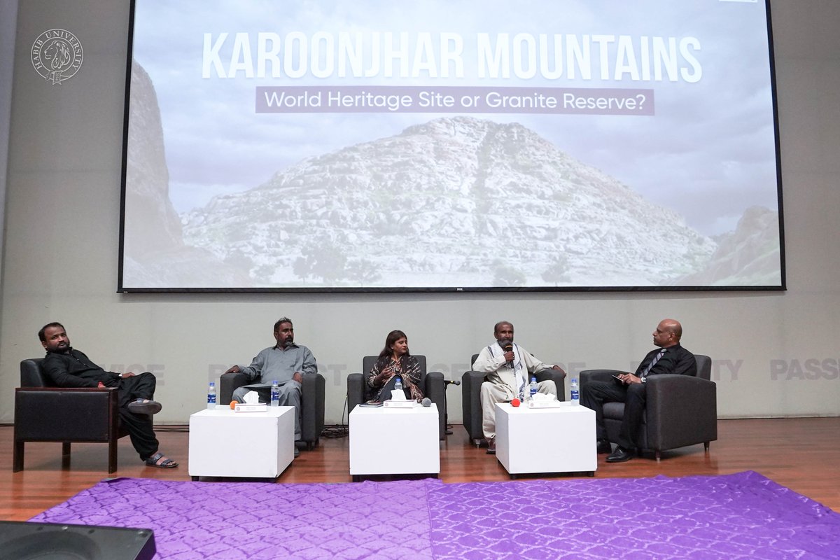 HabibUniversity's tweet photo. The panel discussion, curated by the #ComparativeHumanities Program, served as an invaluable platform for shedding light on the significance of the #Karoonjhar Mountains from an #indigenous perspective.
#HabibUniversity #ShapingFutures https://t.co/byXCdX7bJS