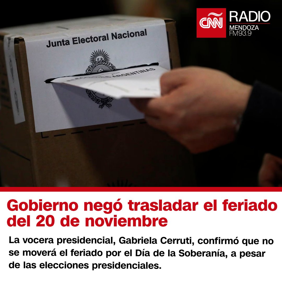 El día anterior al feriado, el 19 de noviembre, se realizará el #balotaje presidencial entre #SergioMassa y #JavierMilei, por lo que muchos medios de comunicación dieron a conocer el rumor que ese feriado se movería para no afectar al turismo.