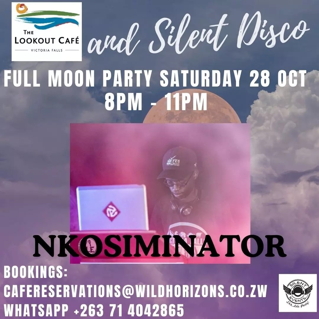 JVanSibanda's tweet photo. @antomukuwa A Silent Disco at The Lookout Cafe in Vic Falls is what I'm selling. Come through unwind and let's have fun.3 DJs, different genres, switch channels till you drop. 
#SilentDisco #letsrock #TheLookoutCafe #VictoriaFalls #SilentEvents #DjJVan #DjNkosiminator #T_Money #FullMoonParty https://t.co/t2MRHnDR9b