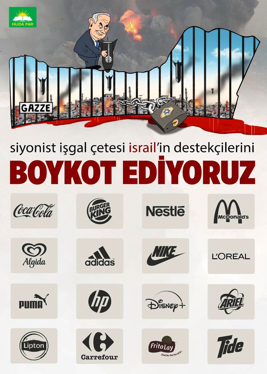 Alıntılayıp ALMIYORUZ yazalım.
İndirip paylaşalım.
Yayalım. 

Terör devletine verilen her kuruş,Filistinli çocukları öldüren bir bomba.