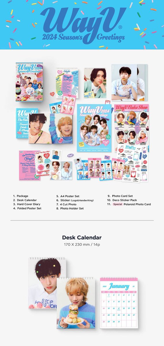 Eutophiago's tweet photo. SHARING SEASON GREETING 2024 WAYV 
SMSTORE

✅️✅️ Box + folded poster  45k
✅️✅️ Desk calendar  70k
❌️✅️ Diary  70k
✅️✅️ Polaroid + sticker  60k

Member Set
✅️✅️ Kun 115k
✅️✅️ Winwin 115k
❌️✅️ Xiaojun 100k
✅️✅️ Ten 100k
✅️✅️ Yangyang 100k https://t.co/Pl5mxH0Ben